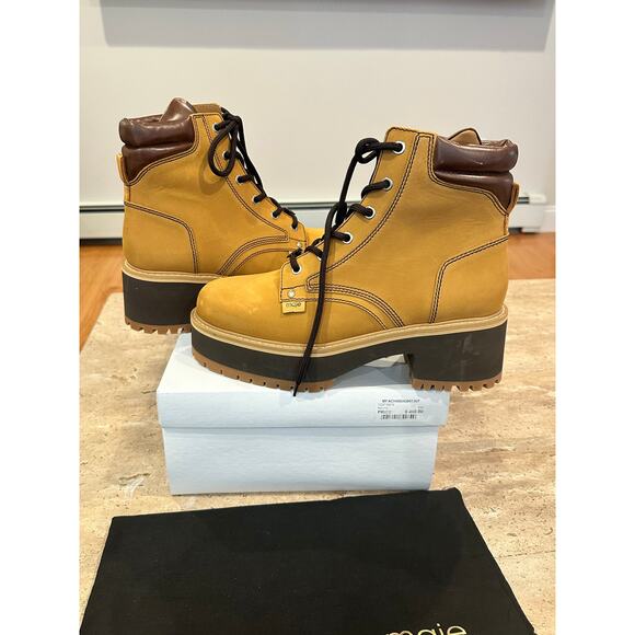 NEW Maje Brown Nubuck Combat Boots Brown size 41 - Picture 8 of 10